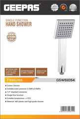 Geepas Single Function Hand Shower