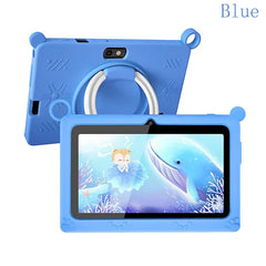 Blue kids tablet 7 inch android with sturdy case and stand for young children