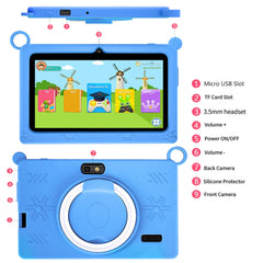 Mumzar kids tablet 7 inch android in blue with educational games and durable design for children
