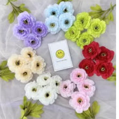 Huitich 4 head peony artificial flowers pack in various colors including purple, blue, yellow, red, white, cream, and pink
