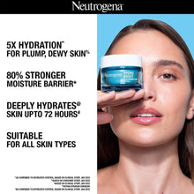 Neutrogena Hydro Boost hyaluronic acid water gel face moisturizer jar held in hand