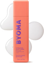 BYOMA hydrating milky toner bottle, peach coral with BYOMA label and pump cap