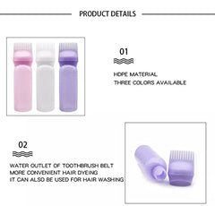 3pcs Hair Dye Bottle,Empty Refillable Hair Dye Bottle Applicators with Graduated Comb,Wash Bottle Shampoo,Root Comb Applicator Bottle for Salon Hair Coloring