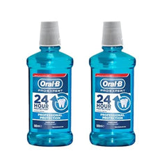 Oral-B Pro-Expert mouthwash UAE two 500ml blue bottles with 24 hour professional protection fresh mint