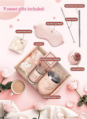 Luxury Spa Gift Box for Women – Self-Care & Relaxation Set with Elegant Packaging – Birthday, Christmas, Valentine’s Day, Mother’s Day - for Mom, Wife, Girlfriend, Sister, Friend (Rose)