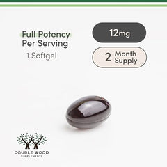 Double Wood Supplements Astaxanthin 12mg Max Strength (AstaReal: Natural Patented Astaxanthin with 70+ Human Clinical Trials - World's Most Studied Brand) Grown, Harvested, and Made in The USA