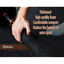 Foam handle dumbbell grip with orange rings, shown with thick cushioning