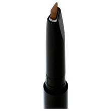 Retractable brow pencil tip detail: angled medium-brown lead in a black housing.