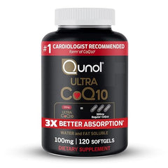 Qunol CoQ10 100mg Softgels - Ultra 3x Better Absorption Coenzyme Q10 Supplements - Antioxidant Supplement For Vascular And Heart Health & Energy Production - 4 Month Supply - 120 Count