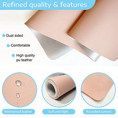 Desk Pad Leather Computer Mouse Pad Office Desk Mat Extended Gaming Mouse Pad, Non-Slip Waterproof Dual-Side Use Desk Mat Protector 80 x 40cm, (Pink/White)