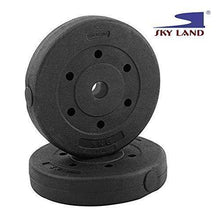 Pair of black weight plates with center hole and molded grip tabs for adjustment