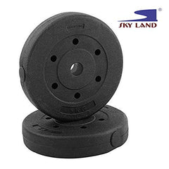 Juego de mancuernas y barra SKY LAND 2 en 1 con discos de peso ajustables de 20 kg, placas con revestimiento duradero y biela para entrenamiento de fuerza – Juego de mancuernas de 20 kg EM-9269-20