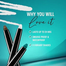 Set of black twist-up eye liner pencils arranged diagonally with a white smudge streak