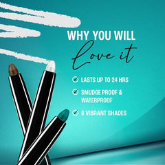 LAKMÉ Eyeconic Black Kajal, Matte Kohl Liner in a Twist Up Pencil - Waterproof, Smudge Proof & Long Lasting Eye Makeup, 0.35 g