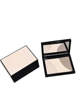 Three-color contour palette with compact case and three pressed powder pans