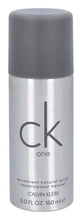CK One deodorant spray bottle, 150 ml, silver can with gray cap and CK one logo