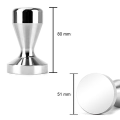 Espresso Tamper, Coffee Machine Stainless Steel Base and Handle Heavy Duty Solid Espresso Coffee Bean Tamper