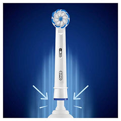 Oral-B Sensitive Clean Electric Toothbrush Head with Clean & Care Technology, Extra Soft Bristles for Gentle Plaque Removal, Pack of 4, White, [UK version]