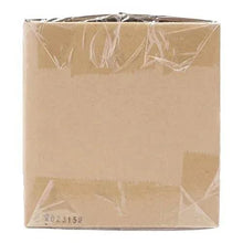 Sealed cardboard box for speaker wire cable, brown with clear wrap and stickers.