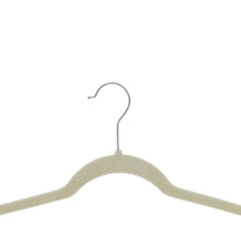 Single ivory velvet suit hanger with curved hook