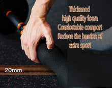 Thick foam pad grip on adjustable weight handle, showing 20mm thickness