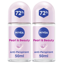 NIVEA Pearl & Beauty 72h anti-perspirant roll-on, pearl pink 50 ml twin pack