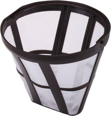 Black coffee maker filter basket with handle and mesh sides