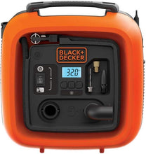Black+Decker 12V multipurpose inflator, orange housing with digital pressure screen