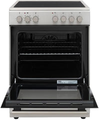Black+Decker 60x60cm Vitro Ceramic Electric Cooker, 4-Zone Hob, Flat Glass Door, Inox Model Number – BXOFV604.002VX MADE IN TURKEY
