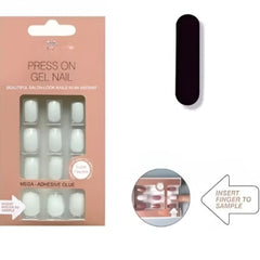 24 Piece Press-On Full Cover Nails – Glue-Free White Convenience