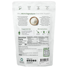 Micro Ingredients, Goat Milk Powder, 454 g (1 lb)