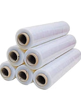 Clear stretch wrapping film rolls, translucent plastic wrap on cores