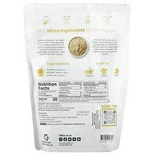 Organic ginger powder pouch with nutrition facts and ingredients label
