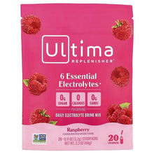 Ultima Replenisher raspberry 6 essential electrolytes daily drink mix, 20 stick packs