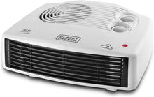 Black+Decker white 2400W fan heater with front grille and twin dials