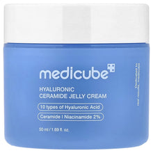 Medicube hyaluronic ceramide jelly cream jar, blue plastic lid, 50 ml