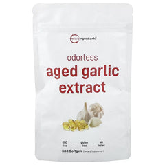 Micro Ingredients, Odourless Aged Garlic, 300 Softgels (3,750 mg per Softgel)