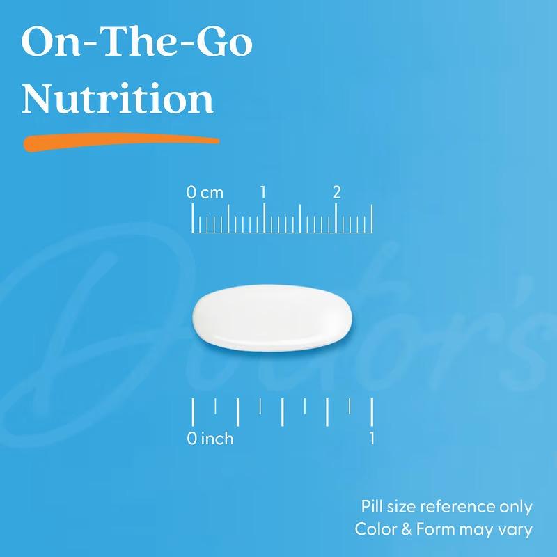 White round supplement tablet for on-the-go dosing