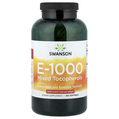 Swanson Vitamins Vitamin E-1000, Mixed Tocopherols, 1,000 IU (671.1 mg), 250 Softgels