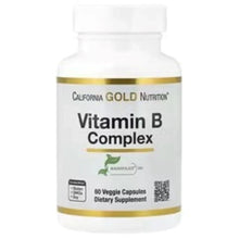 California Gold Nutrition Vitamin B Complex bottle with front label and 60 veggie capsules