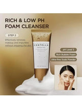 Rich low pH foam cleanser tube with foaming texture, step 2 label