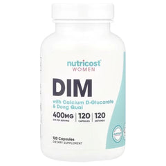 DIM supplement bottle with calcium D-glucarate & dong quai, 120 capsules