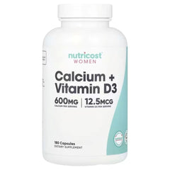 Nutricost Women Calcium + Vitamin D3 – 180 Capsules | Bone & Teeth Health Support Supplement