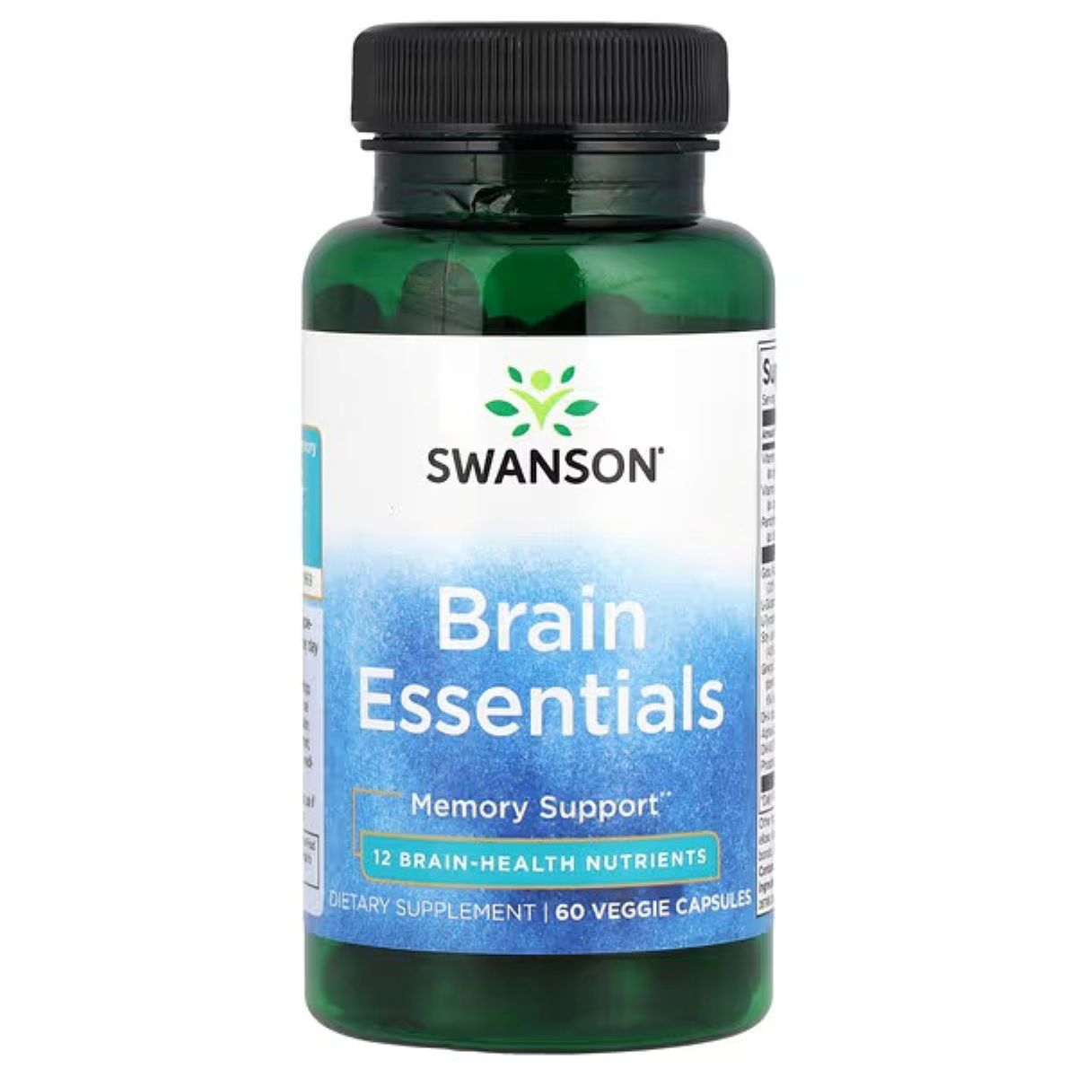 Swanson Brain Essentials – 60 Veg Capsules | Memory, Focus & Cognitive Support Formula