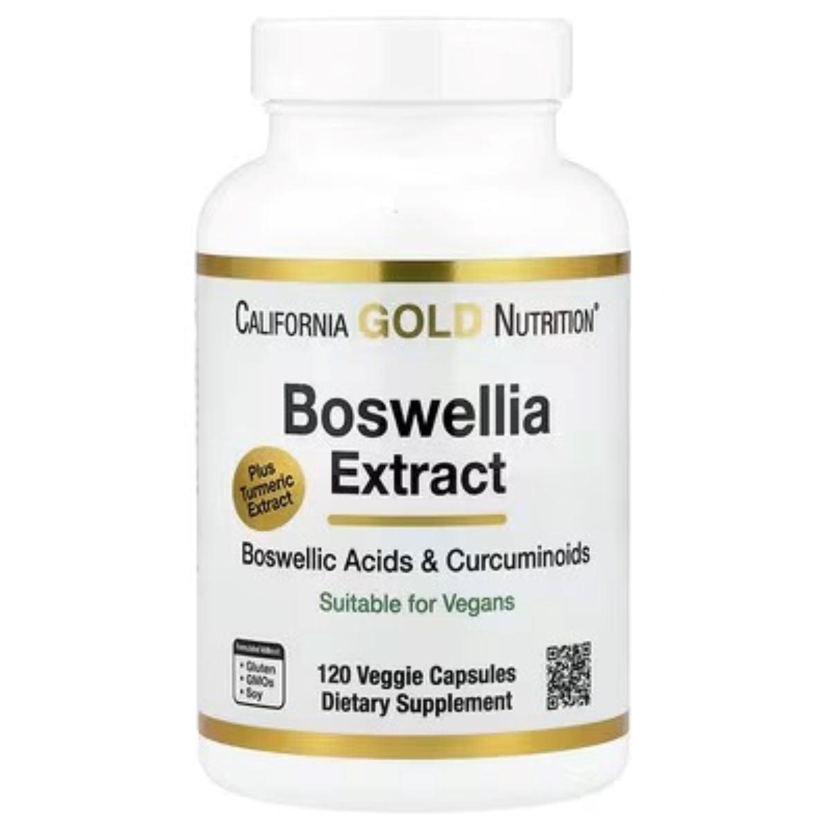 California Gold Nutrition مستخلص البوسويليا ومركب الكركمين الكركمي – 120 كبسولة نباتية | دعم المفاصل، المناعة ومضاد للالتهابات