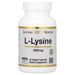 California Gold Nutrition L-Lysine 500 mg – 60 Veg Capsules, Essential Amino Acid Supplement for Immune Support & Healthy Skin