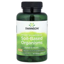 Swanson Soil-Based Organisms supplement bottle with black cap and green label