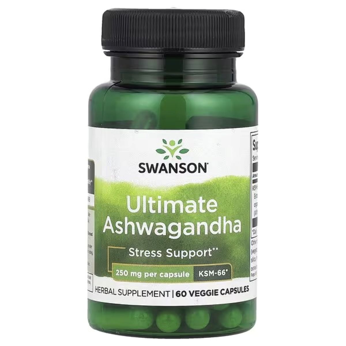 Swanson Vitamins Ultimate Ashwagandha KSM-66® 250 mg – 60 Veggie Capsules – Stress & Wellness Support
