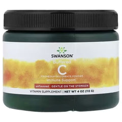 Swanson Vitamins Buffered C Powder Unflavoured 113g (4 oz) | Gentle Vitamin C Antioxidant Supplement