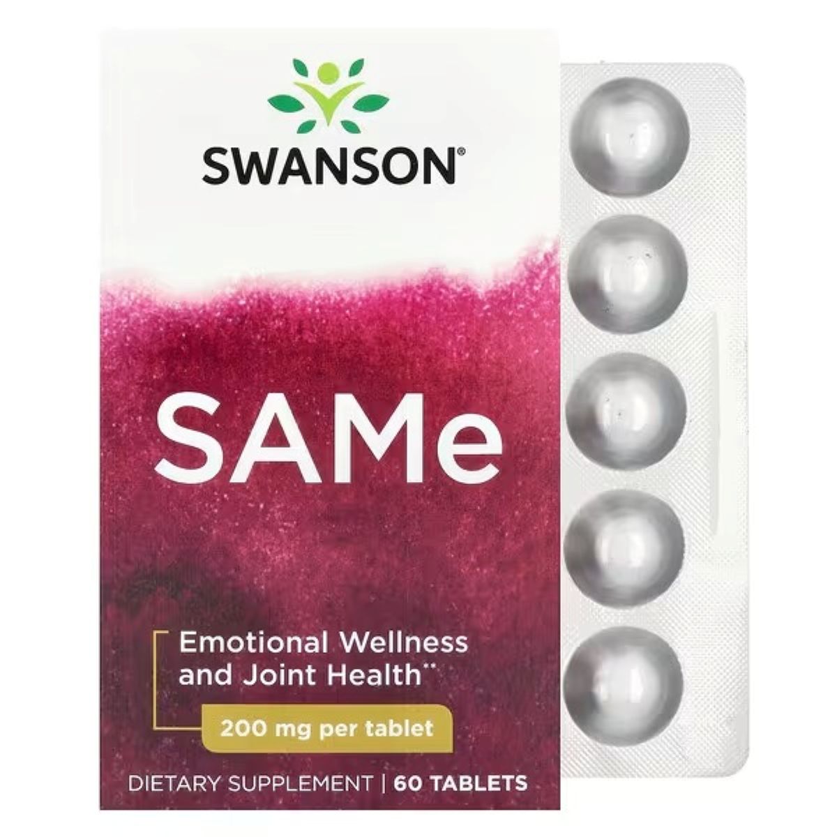 Swanson Vitamins SAMe, 60 Tablets, 200 mg per Tablet